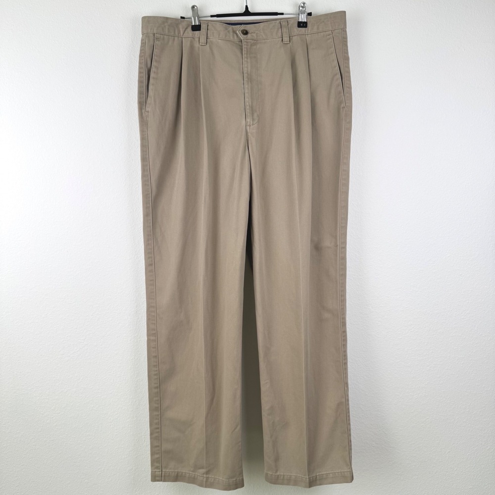 Dockers Pleated Khaki Pants Mens 38x32 Tan Excellent Classic Chino Workwear